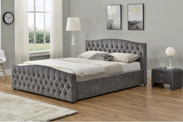 Chesterfield bed ontwerp slaapkamer Engelse bedden 180x200 textiel bekleding