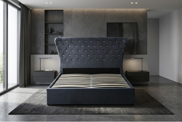 Chesterfield bed ontwerp slaapkamer Engelse bedden textiel bekleding