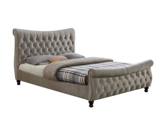Chesterfield textiel gestoffeerd bed, designer bedden beige, hotel dubbele slaapkamer.   Chesterfield textiel gestoffeerd bed, designer bedden beige, hotel dubbele slaapkamer. 