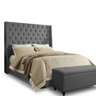 Klassiek design bed gestoffeerde bedden textiel 140x200cm Chesterfield bed