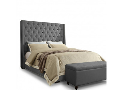 Klassiek design bed gestoffeerde bedden textiel 140x200cm Chesterfield bed