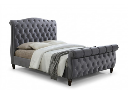 Klassiek fluwelen textielbed, dubbele bedden, gestoffeerde hotel slaapkamer 180x200