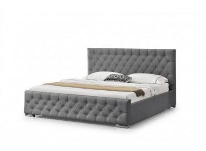 Chesterfield bed design slaapkamer Engelse bedden 200x200cm textiel bekleding