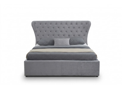 Grijze Chesterfield tweepersoonsbed luxueuze bedden ontwerper slaapkamerbed