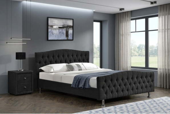 Zwart Chesterfield-bed Ontwerp Slaapkamer Engels Bed