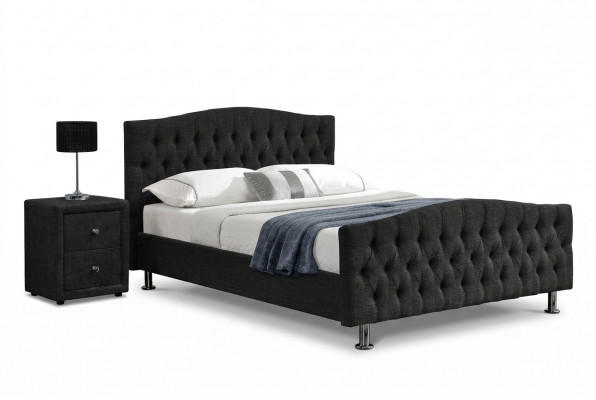 Zwart Chesterfield-bed Ontwerp Slaapkamer Engels Bed