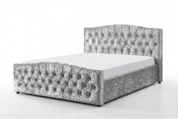 Modern grijs Chesterfield luxe tweepersoonsbed designer slaapkamerbedden