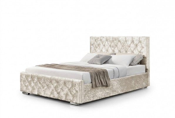 Wit textiel Chesterfield bed slaapkamer tweepersoonsbedden Modern bed