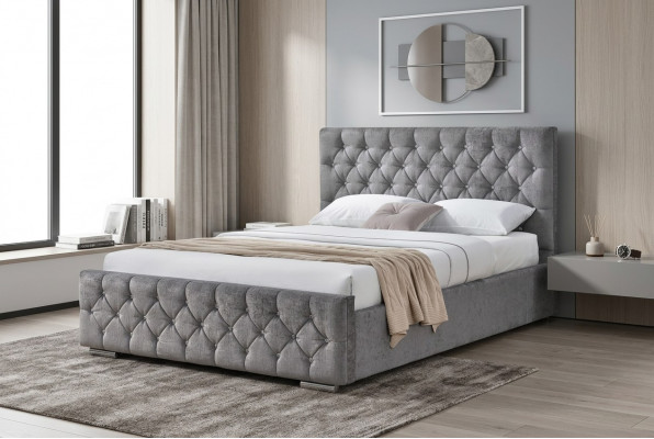 Chesterfield bed ontwerp slaapkamer Engelse bedden 160x200cm textiel bekleding
