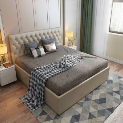 Chesterfield design bed slaapkamer kunstleren bekleding 140/160/180/200 cm