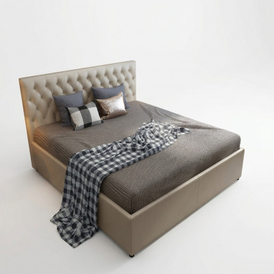 Chesterfield design bed slaapkamer kunstleren bekleding 140/160/180/200 cm
