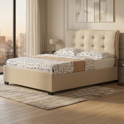 Chesterfield Design gestoffeerd Engels bed Grijs Bedden 160/180x200 cm Tweepersoonsbed