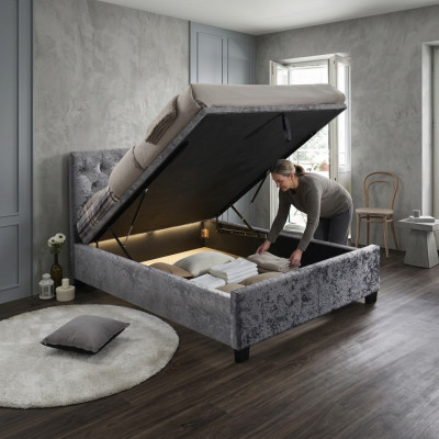 Chesterfield Designer Bed Slaapkamer Textiel Leder Bekleding 140/160/180/200 cm