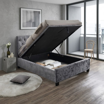 Chesterfield Designer Bed Slaapkamer Textiel Leder Bekleding 140/160/180/200 cm