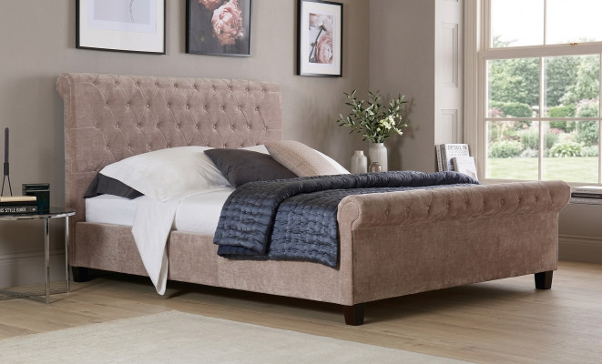Chesterfield Design Velvet Bed Luxe Textile Beds Slaapkamer Dubbel 160x200cm