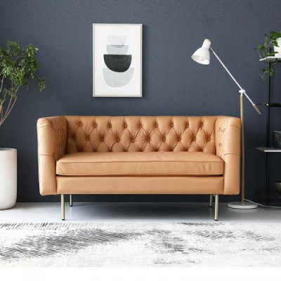 Engelse stijl meubels Chesterfield tweezitsbank roze turkoois geel blauw sofa