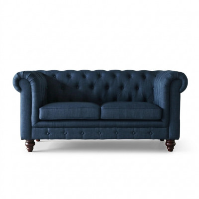 Engelse stijl meubels Chesterfield tweezitsbank roze bont geel blauw sofa