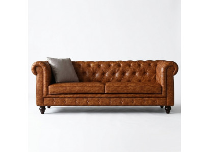 Chesterfield Leren Gestoffeerd Design Bank Luxe Bank Klassieke Bank 3-zits Nieuw