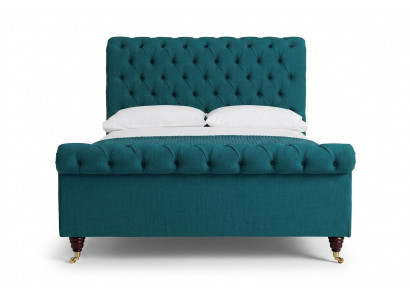 Turkoois Chesterfield tweepersoonsbed Designer Slaapkamer gestoffeerde bedden