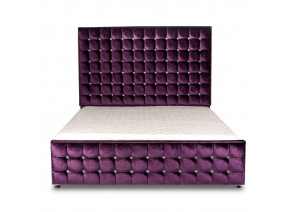Paars luxe fluweel textielbed dubbele bedden Chesterfield met kristalstenen Nieuw