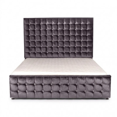 Ontwerper zwart Chesterfield bed met kristallen luxe meubels