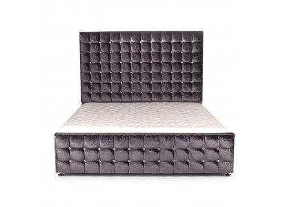 Ontwerper zwart Chesterfield bed met kristallen luxe meubels