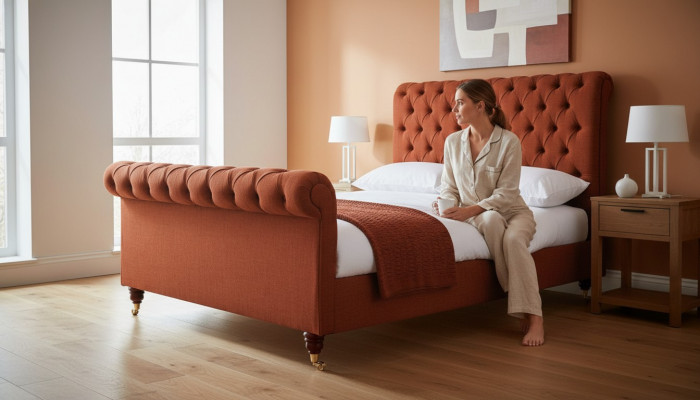 Chesterfield rood bed chique Chesterfield tweepersoonsbed Designer meubelen