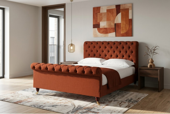 Chesterfield rood bed chique Chesterfield tweepersoonsbed Designer meubelen