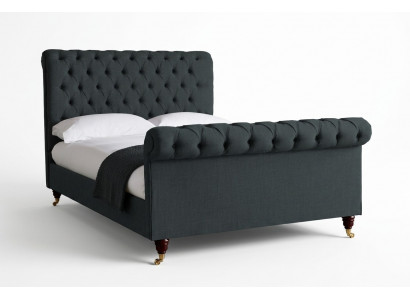 Chesterfield Design Gestoffeerd Engels Tweepersoonsbed Zwart 140/160/180x200 Bedden