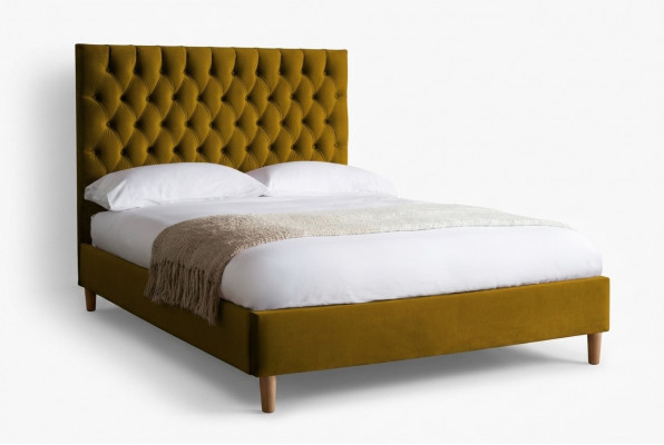 Chesterfield Design Gestoffeerde Engelse 140/160/180x200 Bedden Tweepersoonsbed Geel