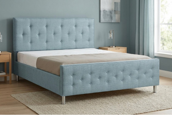 Chesterfield Design Engels 140/160/180x200 Bedden Tweepersoonsbed Turquoise Bekleding