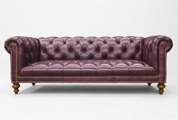 Bruine Chesterfield 3-zits bank Leren bank Bank Meubels