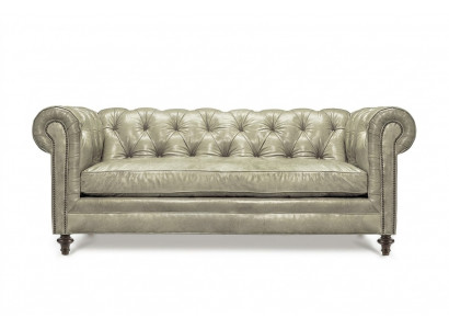 Chesterfield Luxe Sofa Bank Bekleding Zitbank Lederen Set 3-2-1 Zits Banken Nieuw