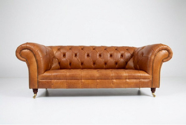 Chesterfield Bank Fluweel Driepersoons Design Bankstellen Banken Fluweel 220cm.
