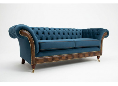 Blauwe Chesterfield stoffen bank banken bank bank bank bank stoffen zitten banken bekleding textiel nieuw.