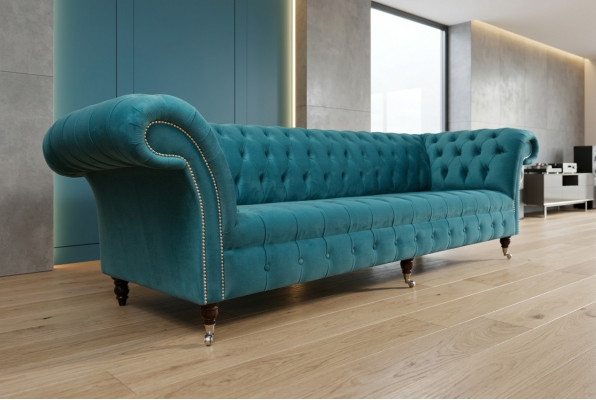 Chesterfield bank xxl grote bank bankstellen fluweel leer textiel bekleding bankstellen 4 zits
