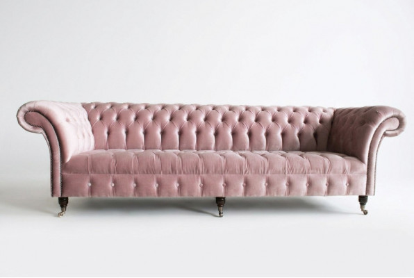 Chesterfield Bank xxl grote bank banken fluweel leder textiel bekleding 4 zits nieuw