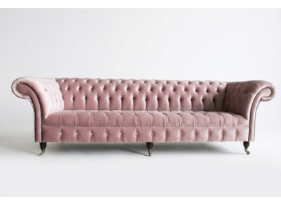 Chesterfield Bank xxl grote bank banken fluweel leder textiel bekleding 4 zits nieuw