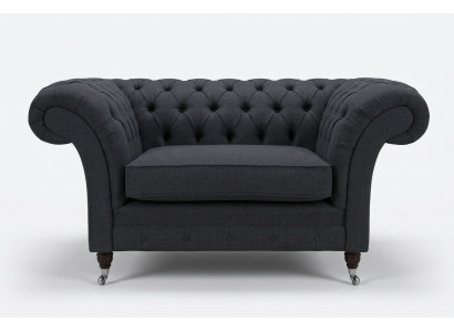 Bank Bekleding Design Sofa Zwart Zwart 1,5-zits Banken Meubels Chesterfield