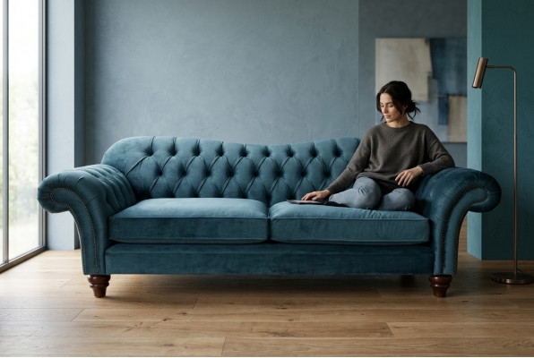 Chesterfield 4-zits bank gestoffeerd textiel banken woonkamer bank