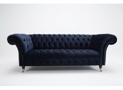 Donkerblauwe Chesterfield driezits Moderne woonkamer luxe bank