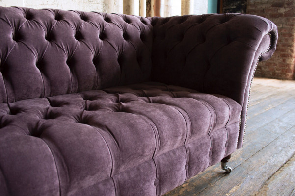Bank 2-zits Chesterfield Design Relaxbanken Gestoffeerd Moderne Banken Paars Nieuw