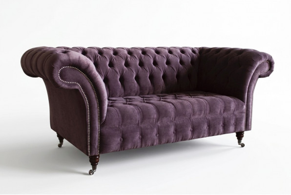 Bank 2-zits Chesterfield Design Relaxbanken Gestoffeerd Moderne Banken Paars Nieuw