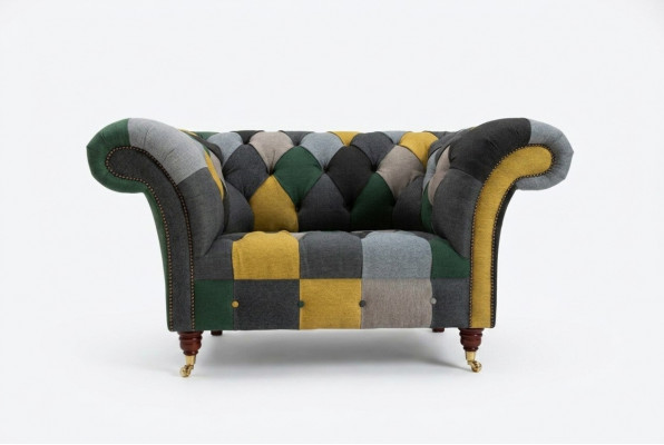 Gekleurde Chesterfield-fauteuil Moderne woonkamersessel