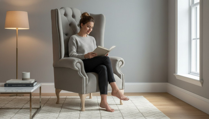 Chesterfield oorfauteuil bank fauteuil beklede leunstoel woonkamer relax club.