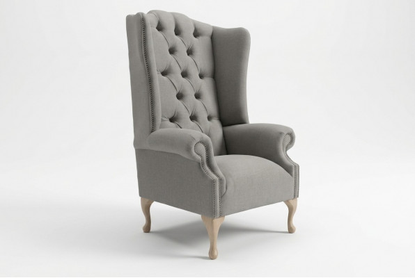 Chesterfield oorfauteuil bank fauteuil beklede leunstoel woonkamer relax club.