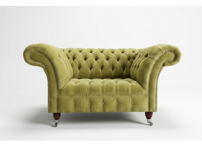 Chesterfield Design Stoffbank Fauteuil 1,5-zitter Gestoffeerde Sofa's Lounge Fluweel Groen