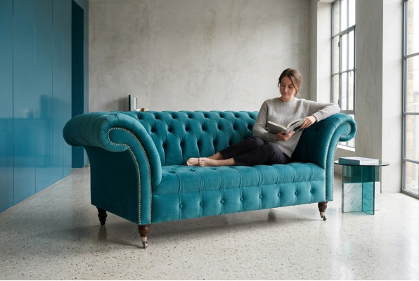 Chesterfield fluwelen bank sofa bekleding 2-zits bekleding kunst banken nieuw