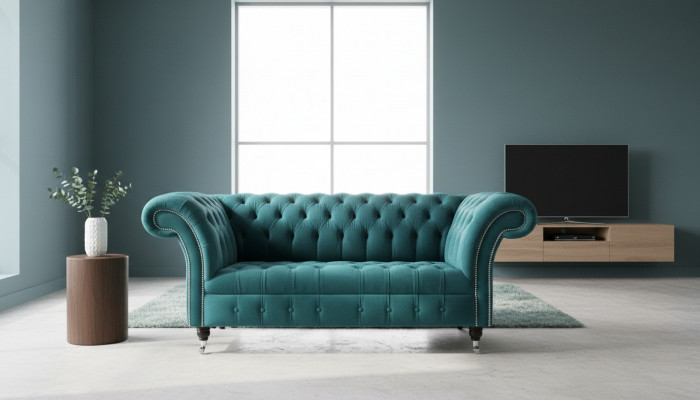 Chesterfield fluwelen bank sofa bekleding 2-zits bekleding kunst banken nieuw
