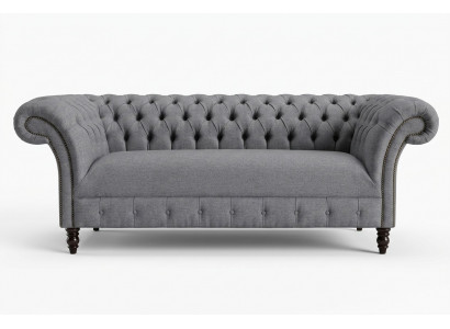 Chesterfield 3-zits gestoffeerde bank van leer Bank stoffen Moderne stoffen bank in moderne stijl